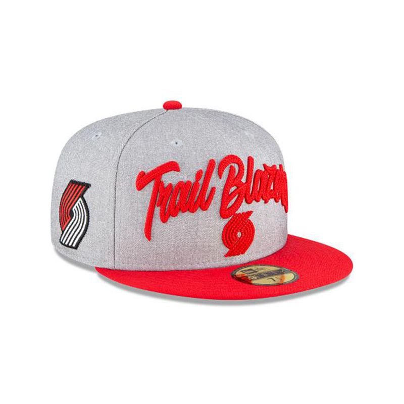 NBA Portland Trail Blazers Draft 59Fifty Fitted (MKX3865) - Grey New Era Caps